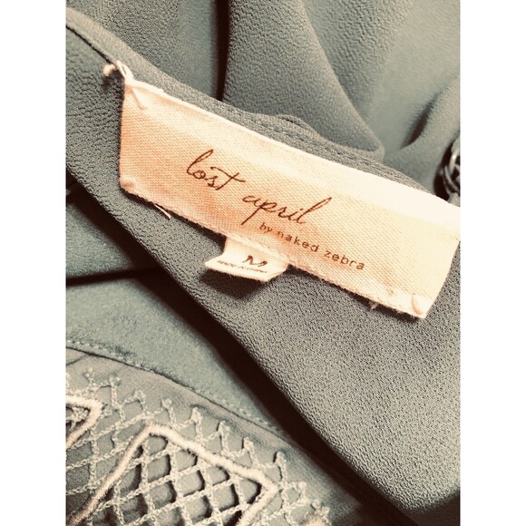 Slip Dress Green Sundress Size Medium Tie Back Cami Sleeveless - Picture 6 of 6